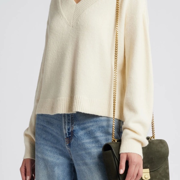 Veronica Beard Double Link Flap Suede Shoulder Bag - Picture 8 of 8